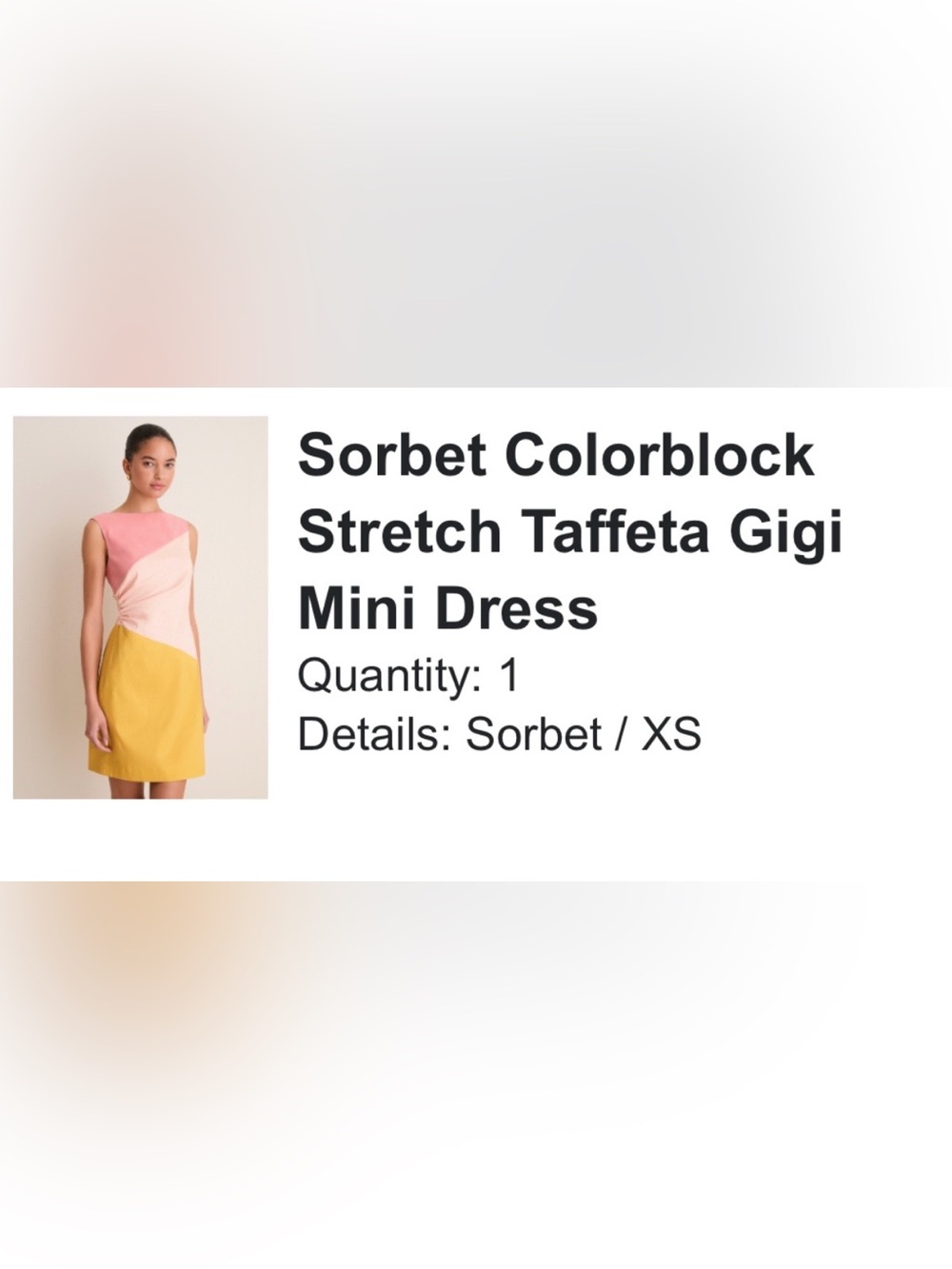 Tuckernuck nwt sorbet tafetta Gigi mini dress xs